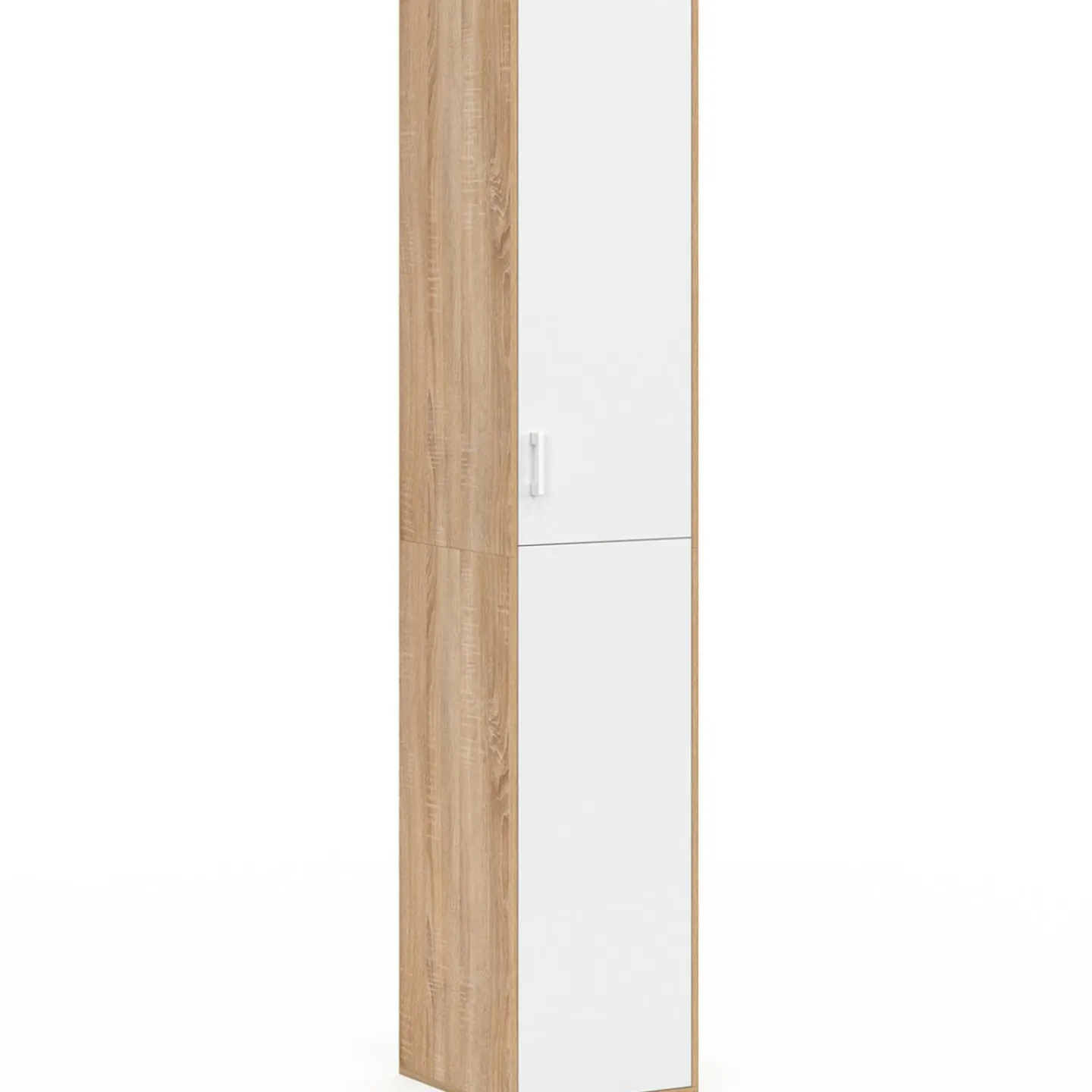 Armoire de bureau bois 180 cm multifonction 3 étagères 1 porte blanche*IDMarket Best
