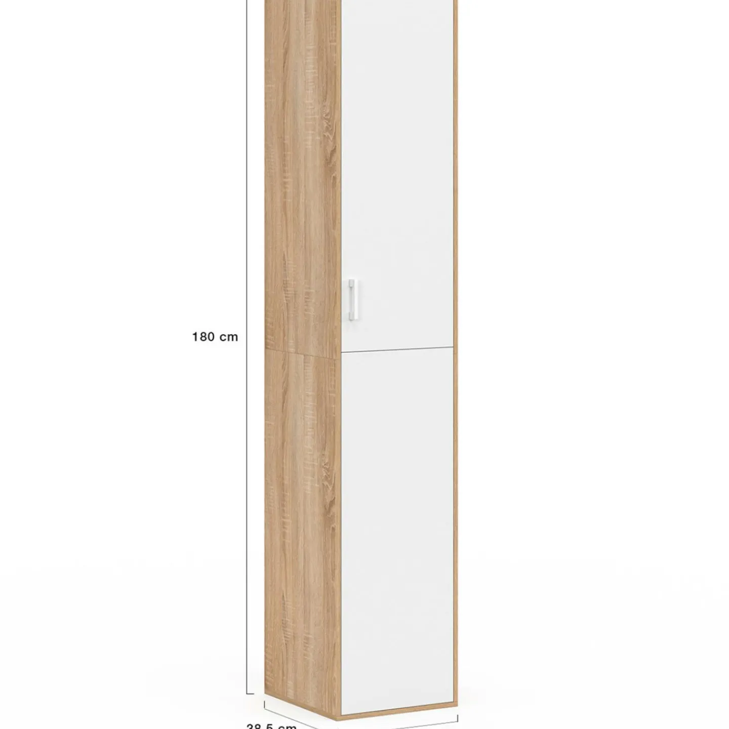 Armoire de bureau bois 180 cm multifonction 3 étagères 1 porte blanche*IDMarket Best