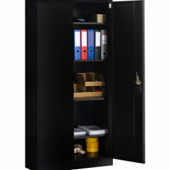 Armoire de bureau en métal noir 80x180 cm*IDMarket Discount