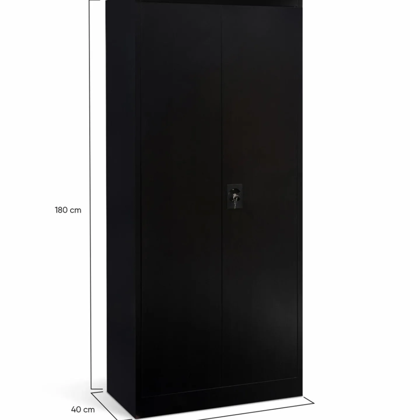 Armoire de bureau en métal noir 80x180 cm*IDMarket Discount