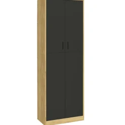 Armoire de bureau multifonction bois noir*IDMarket Hot