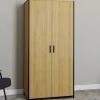 Armoire grande capacité avec penderie et étagères*IDMarket Discount