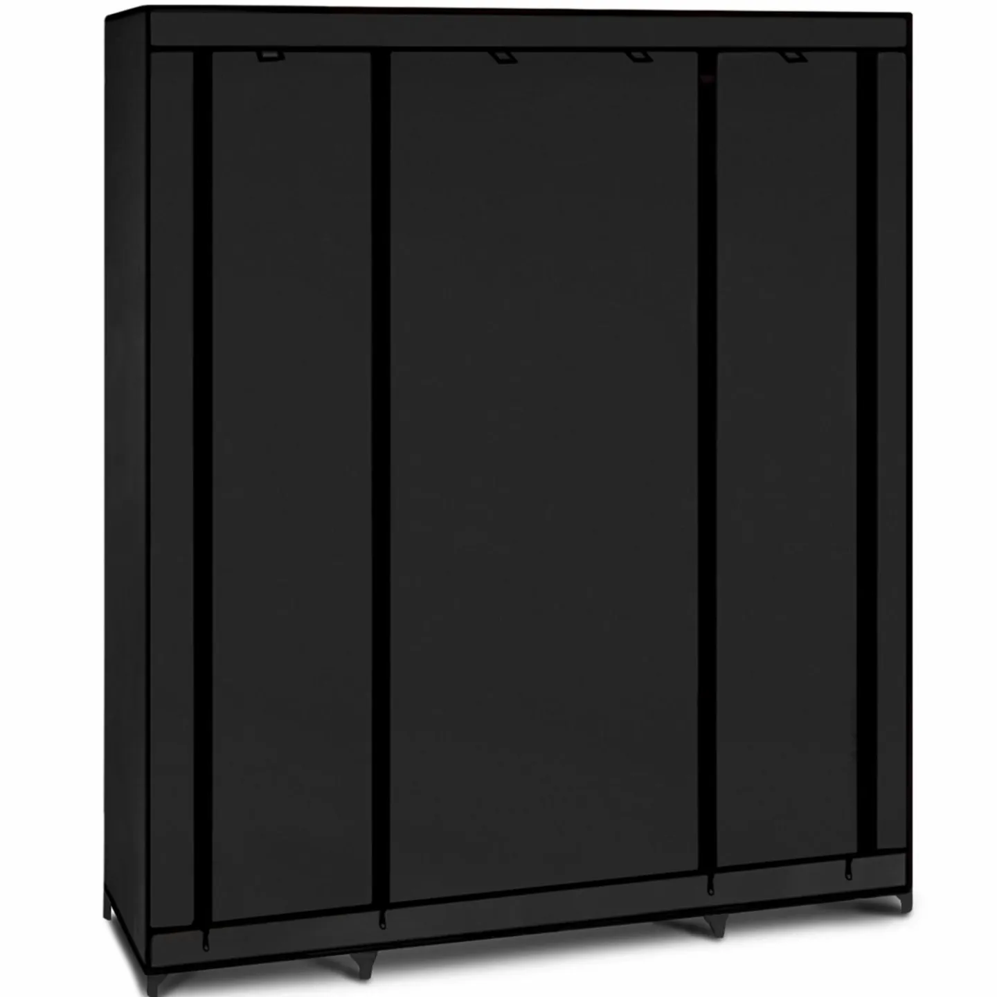 Armoire penderie en tissu noir*IDMarket Clearance