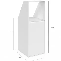 Armoire sous pente blanche 1 porte 1 niche*IDMarket Discount