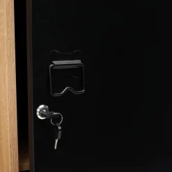 Armoire vestiaire bois et porte métallique noir design industriel*IDMarket Discount