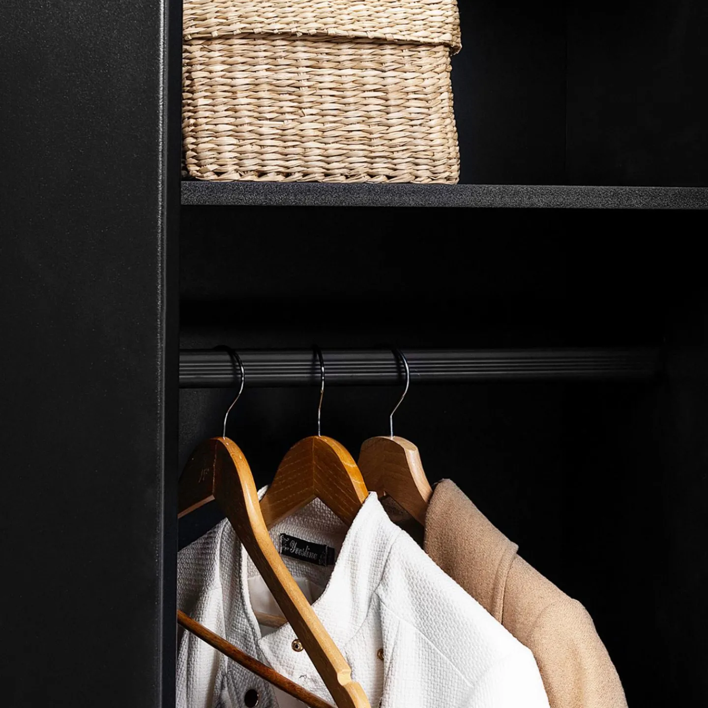 Armoire vestiaire métal noir avec 2 portes*IDMarket Outlet