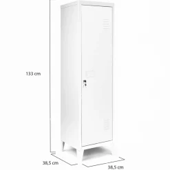 Armoire vestiaire porte métal blanche industrielle*IDMarket Hot