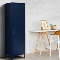 Armoire vestiaire porte métallique bleue industrielle*IDMarket Sale