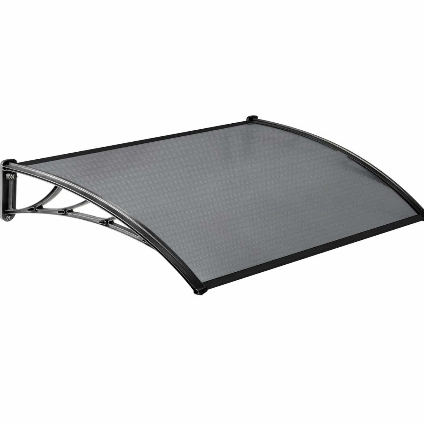 Auvent de porte marquise en polycarbonate noire 80 x 120 cm*IDMarket Discount