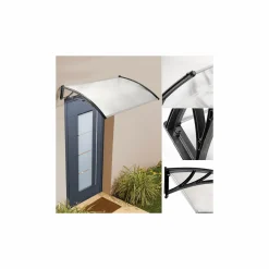 Auvent de porte marquise polycarbonate 80x120 cm*IDMarket New