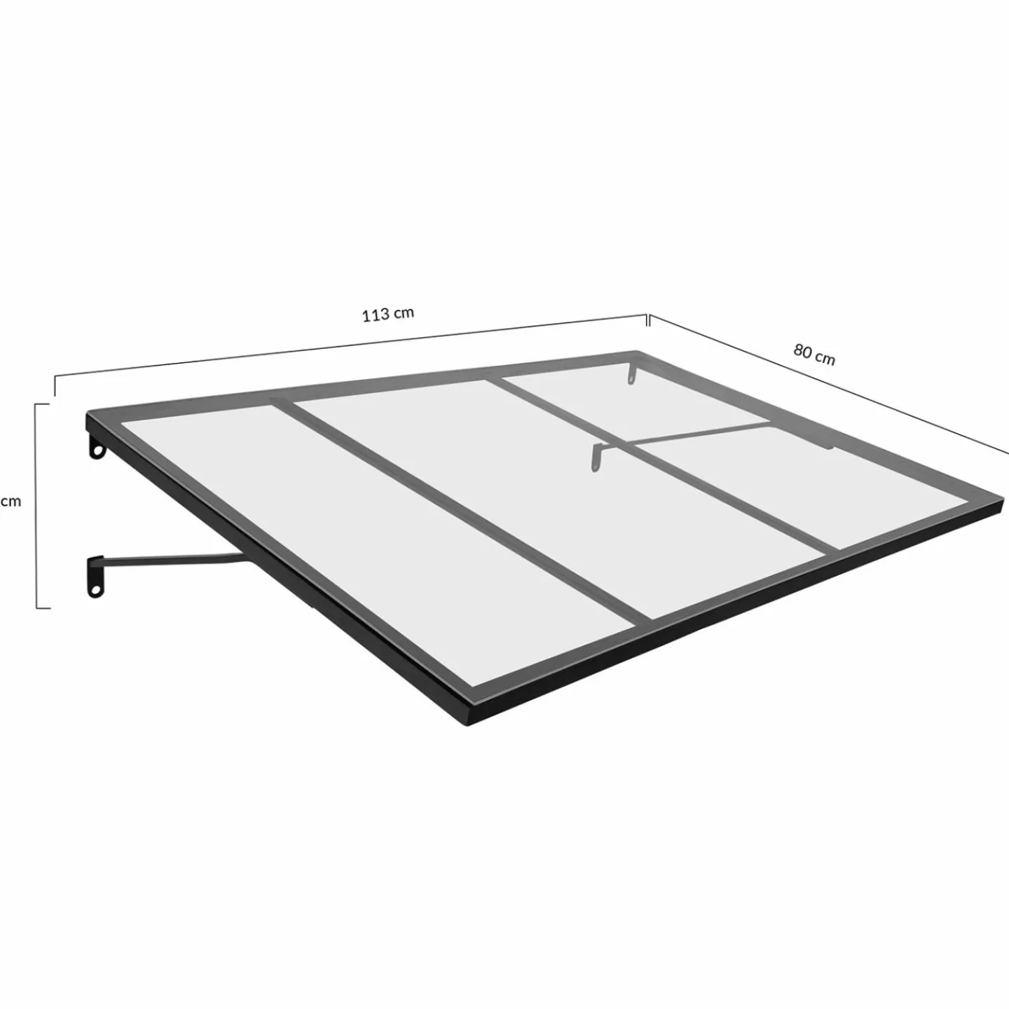Auvent de porte moderne verrière noir 80 x 113 cm*IDMarket Best