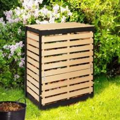 Bac à compost en bois 360 litres*IDMarket Clearance