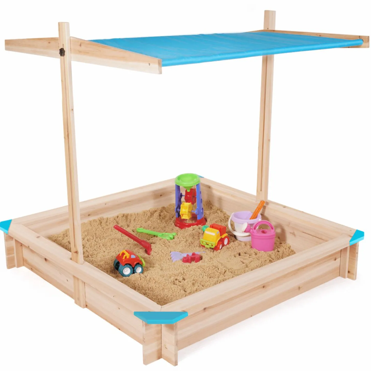 Bac à sable en bois avec toit refermable*IDMarket Outlet