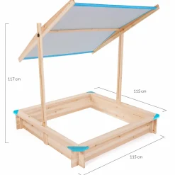 Bac à sable en bois avec toit refermable*IDMarket Outlet