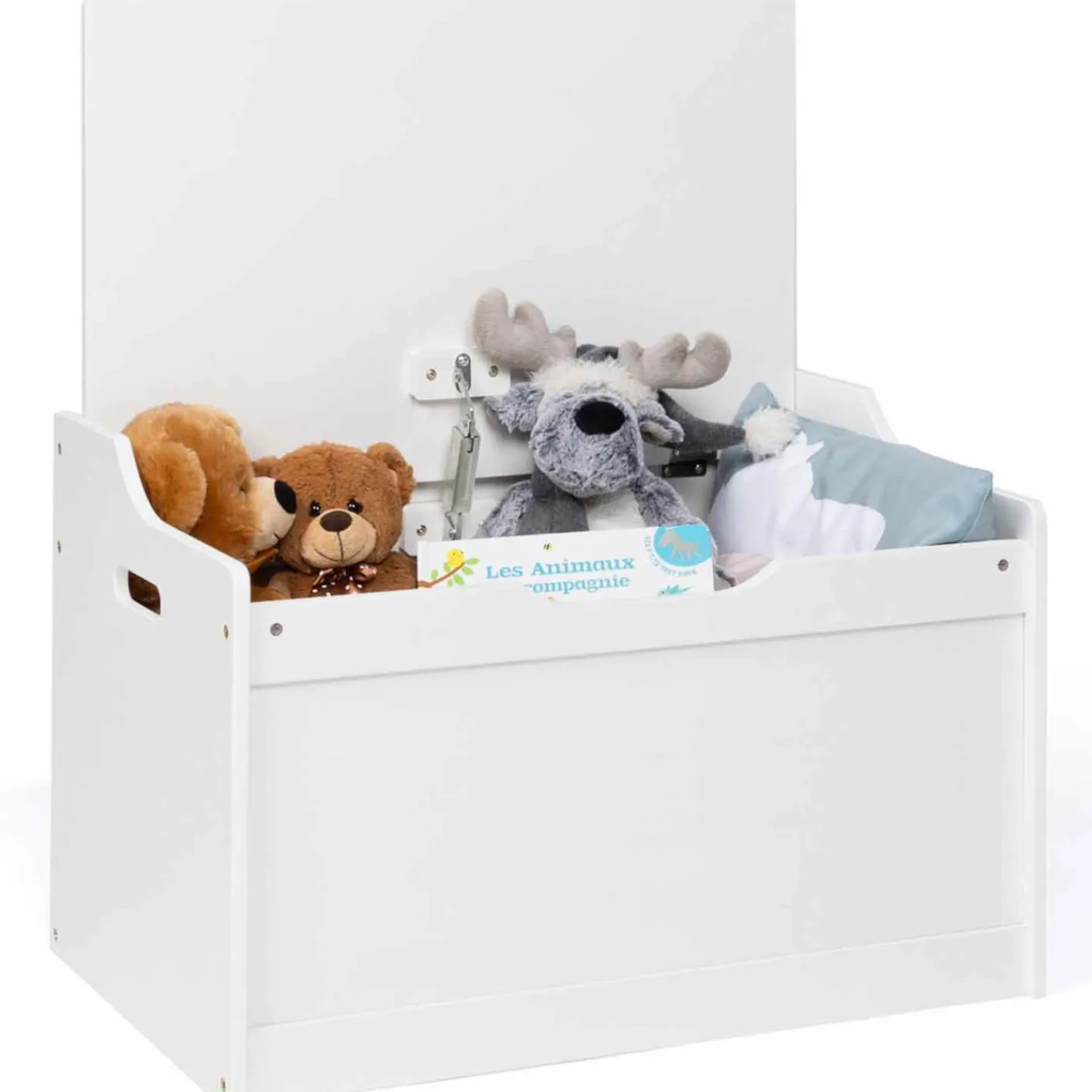Banc coffre de rangement enfant en bois blanc*IDMarket Online