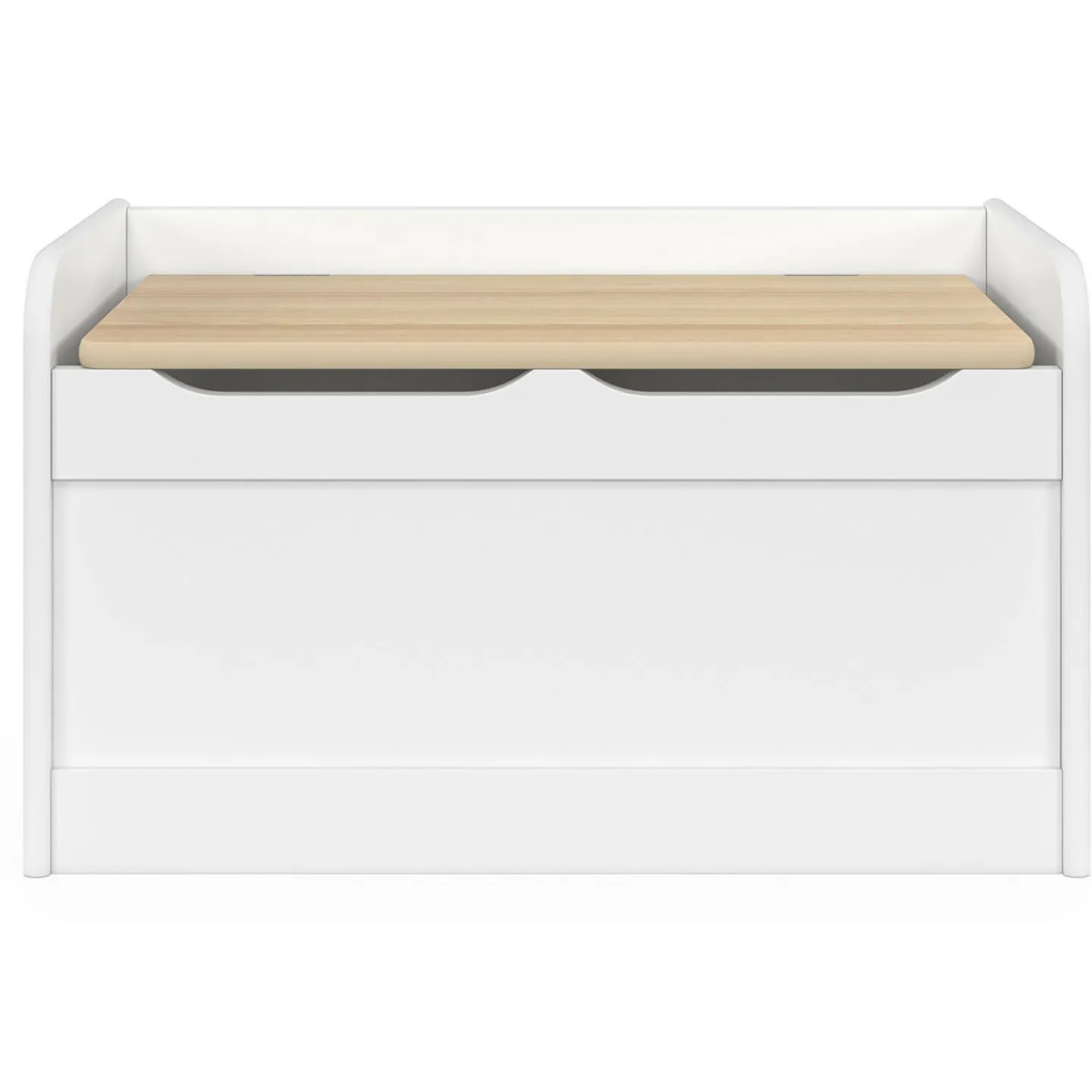Banc coffre de rangement enfant 60 cm en bois blanc et hêtre*IDMarket Discount
