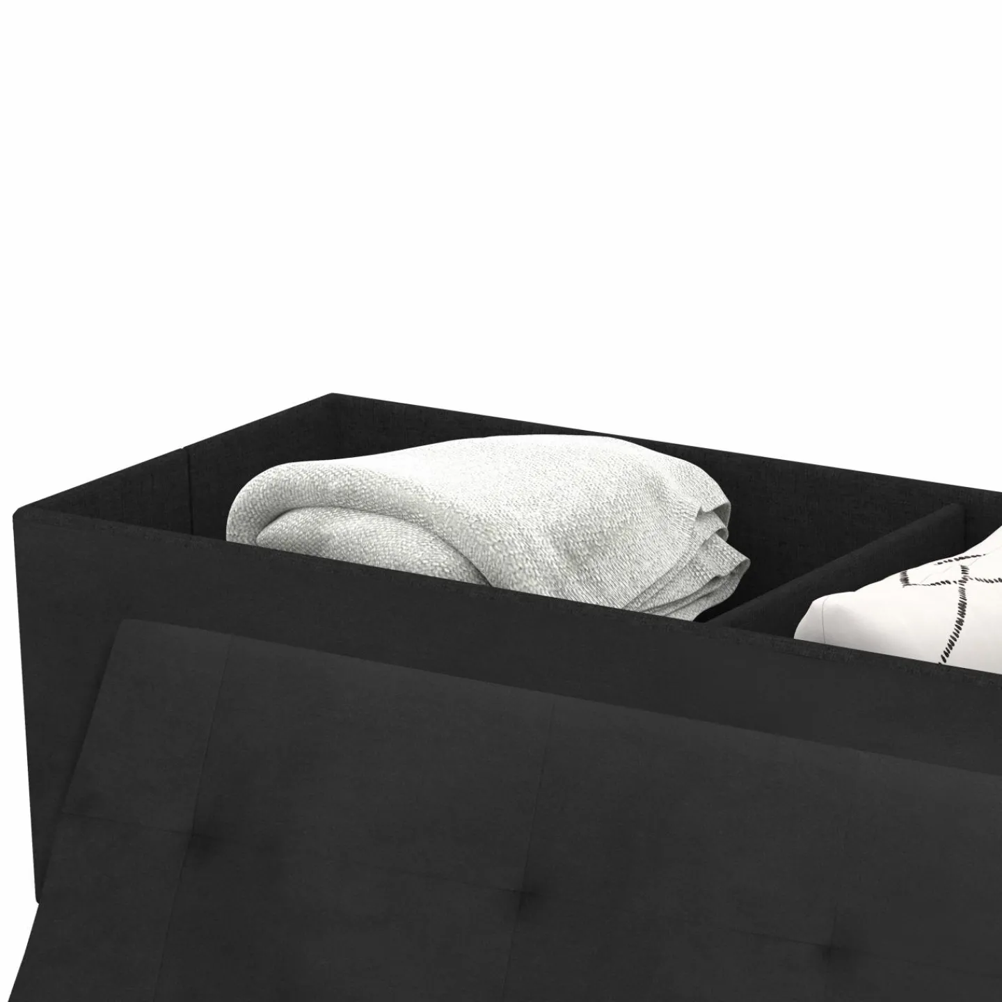 Banc de rangement velours noir avec pieds métal doré 100 cm*IDMarket Online
