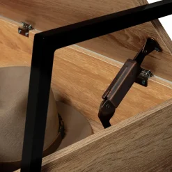 Banc d'entrée industriel bois et noir*IDMarket