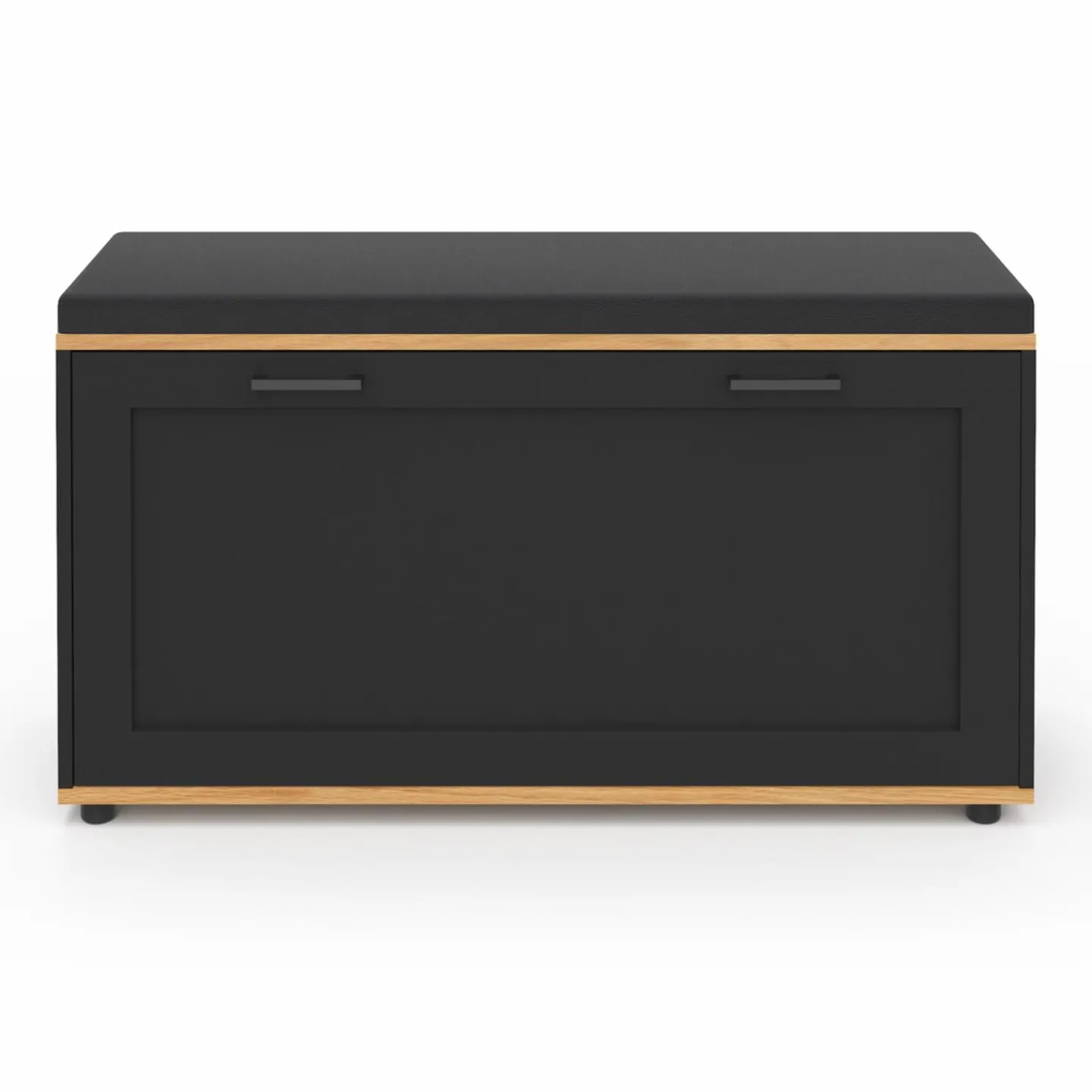 Banc d'entrée noir avec coussin et rangement chaussures*IDMarket Hot