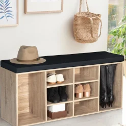 Banc d’entrée range chaussures bois imitation hêtre*IDMarket Outlet
