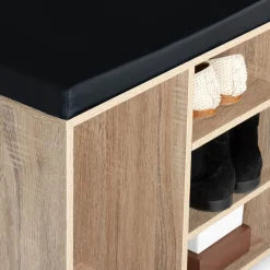 Banc d’entrée range chaussures bois imitation hêtre*IDMarket Outlet