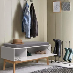 Banquette coffre de rangement blanc*IDMarket New