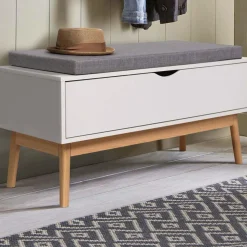 Banquette coffre de rangement blanc*IDMarket New