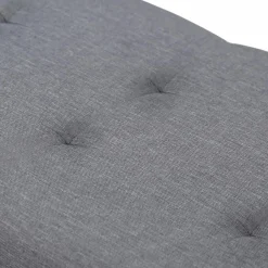 Banquette rangement tissu gris en lin*IDMarket Hot