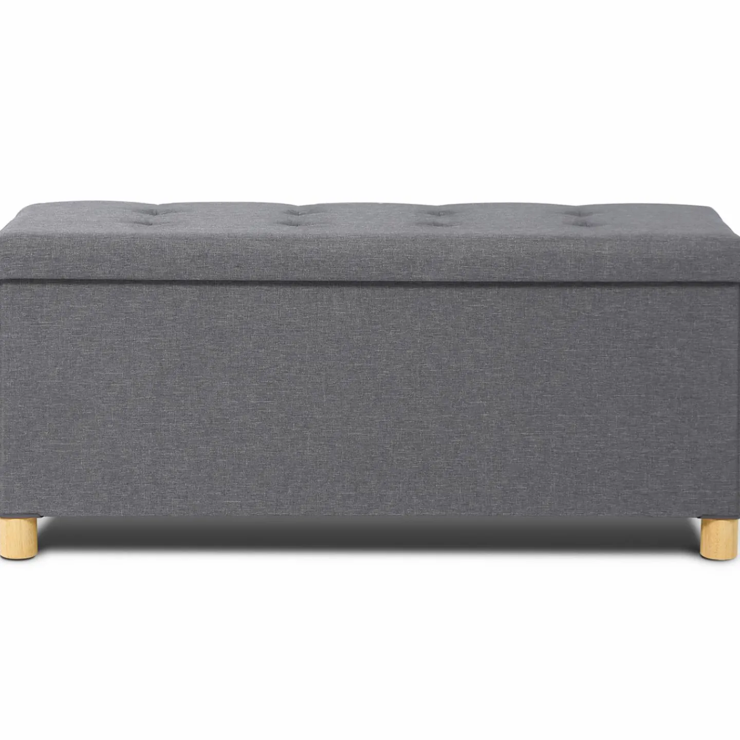 Banquette rangement tissu gris en lin*IDMarket Hot