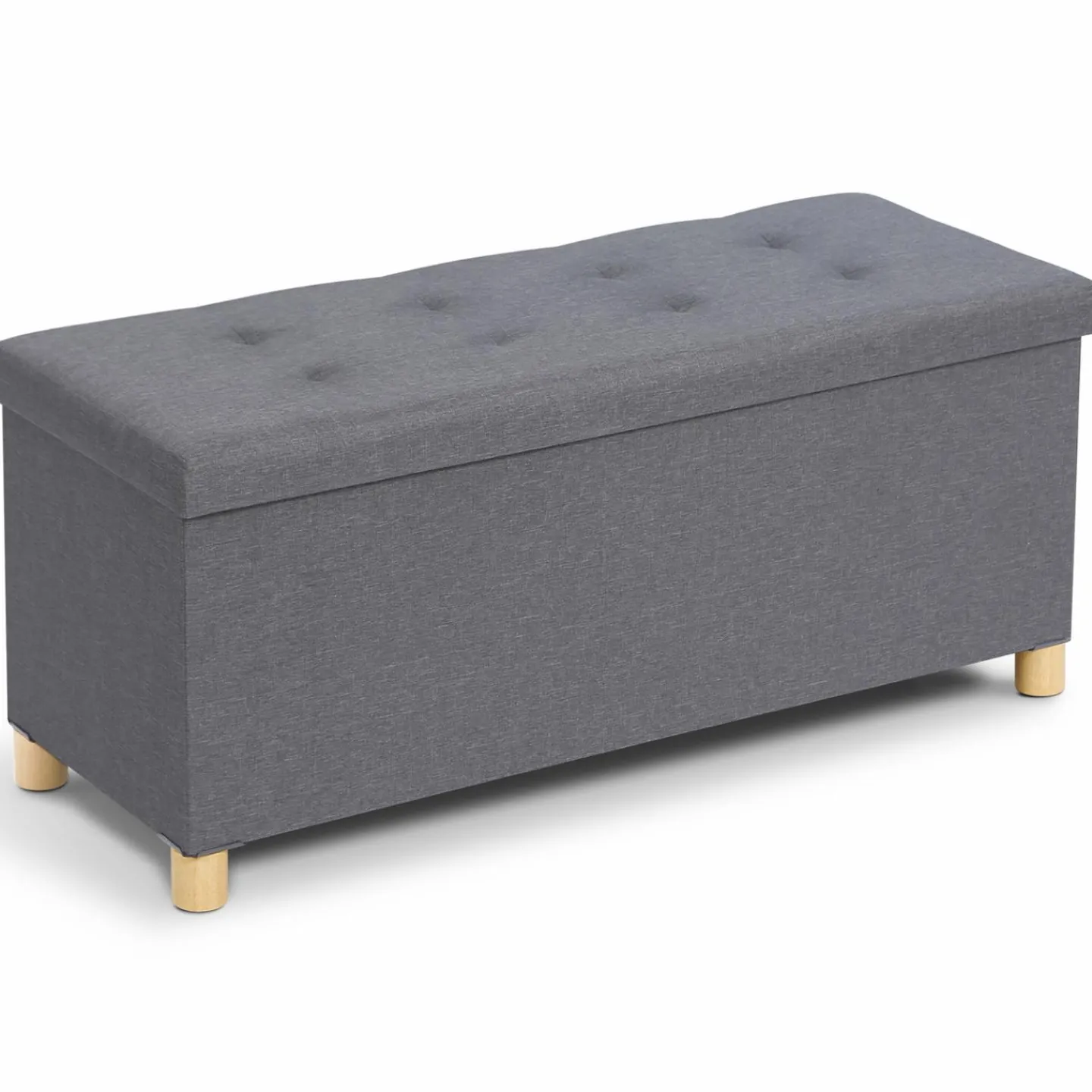 Banquette rangement tissu gris en lin*IDMarket Hot