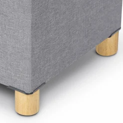 Banquette rangement tissu gris clair en lin*IDMarket Outlet