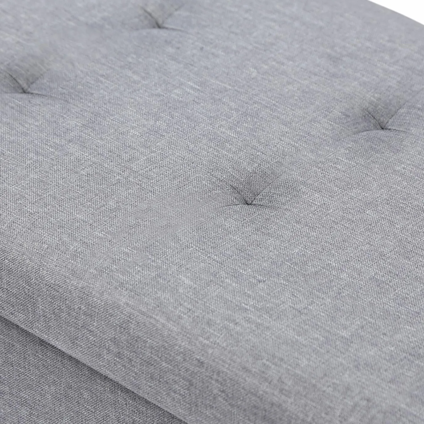 Banquette rangement tissu gris clair en lin*IDMarket Outlet