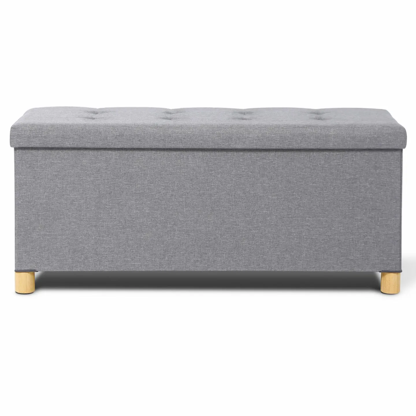 Banquette rangement tissu gris clair en lin*IDMarket Outlet
