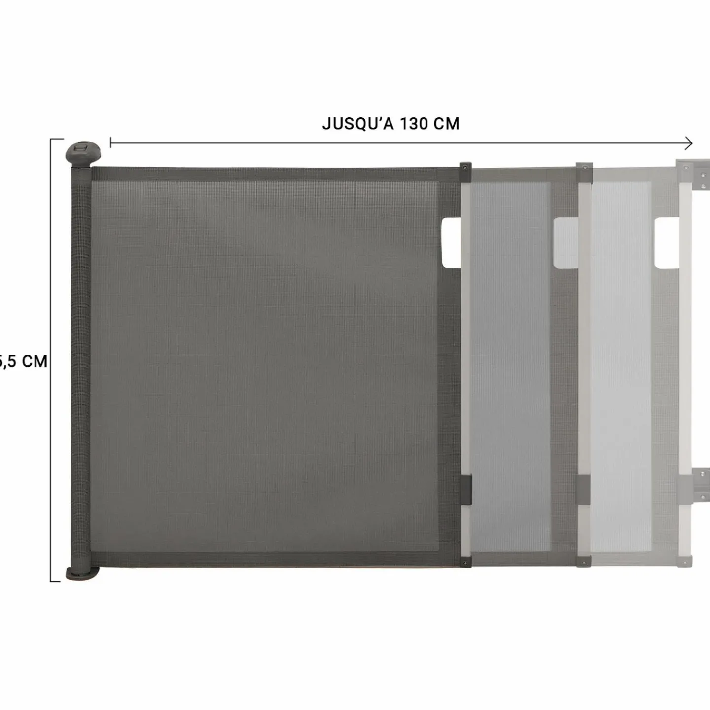 Barrière extensible pour chien et animaux domestiques 130cm grise*IDMarket Discount