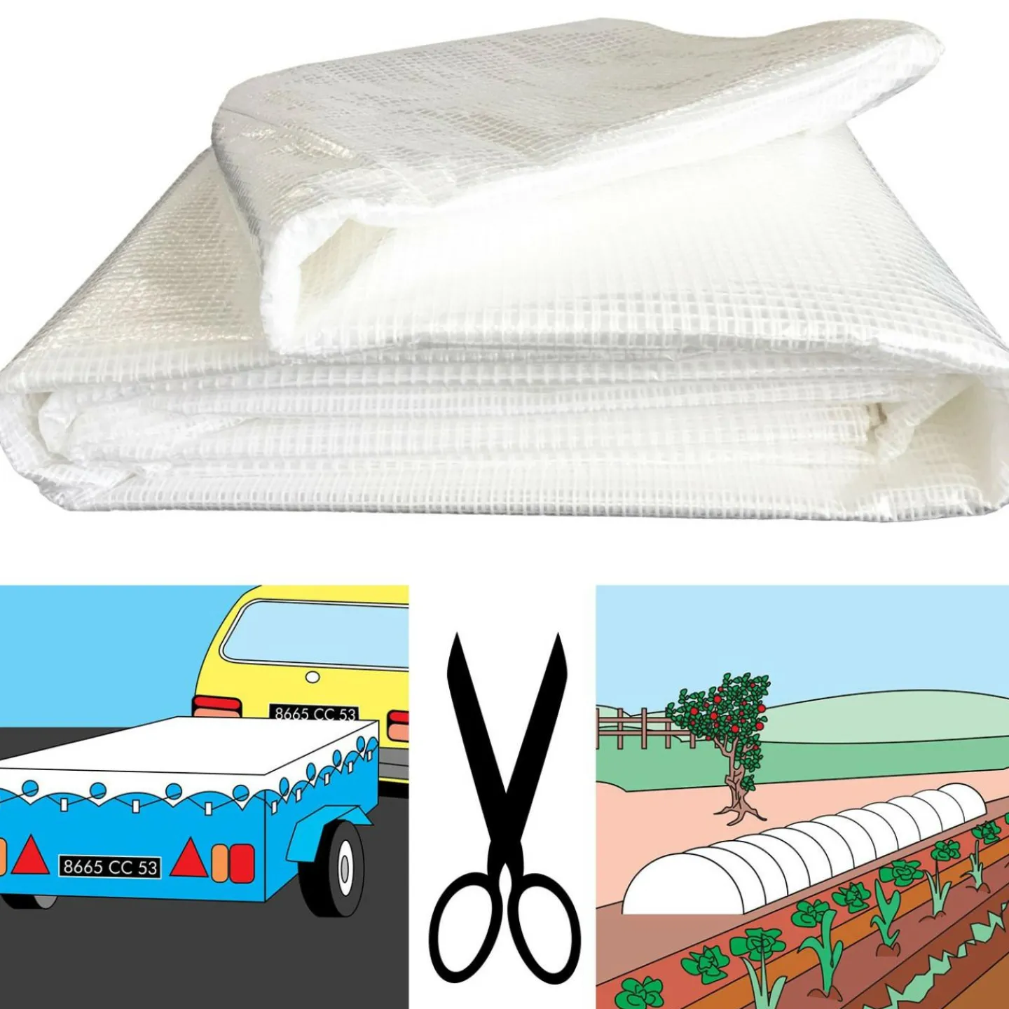 Bâche armée transparente 8x12 m renforcée*IDMarket Online