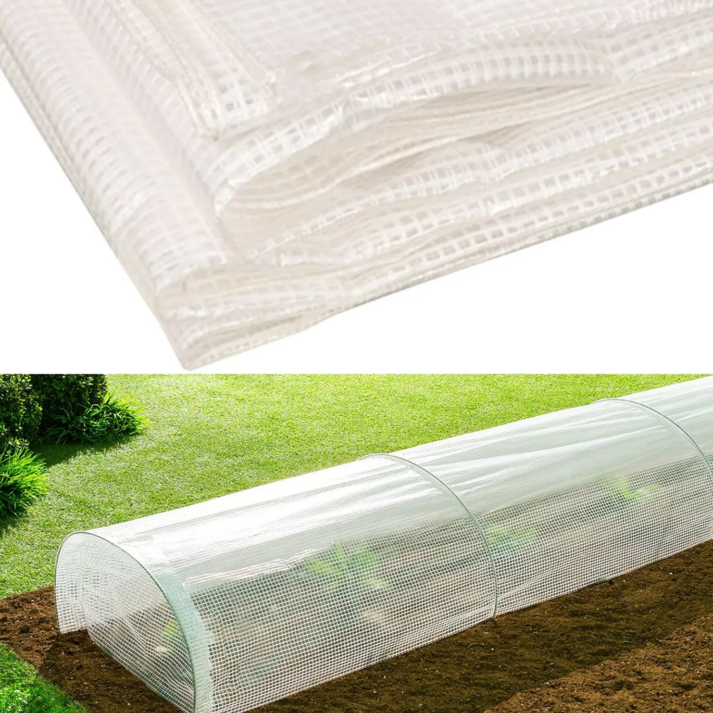 Bâche armée transparente 8x12 m renforcée*IDMarket Online