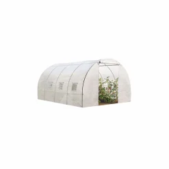 Bâche de rechange pour serre tunnel 12m² blanche*IDMarket Discount