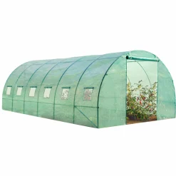 Bâche de rechange pour serre tunnel 18m² verte CRIMÉE*IDMarket Hot