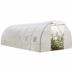 Bâche de rechange pour serre tunnel 18 m² blanche CRIMÉE*IDMarket Sale