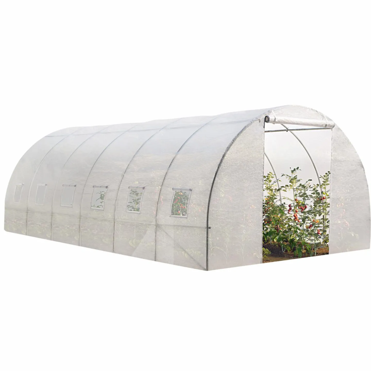 Bâche de rechange pour serre tunnel 18 m² blanche CRIMÉE*IDMarket Sale