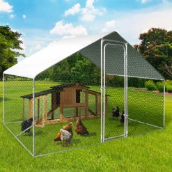 Bâche imperméable blanche pour poulailler de 6 à 24 m2*IDMarket