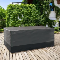 Bâche table de jardin rectangulaire imperméable grise et noire*IDMarket Outlet