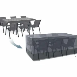 Bâche table de jardin rectangulaire imperméable grise et noire*IDMarket Outlet