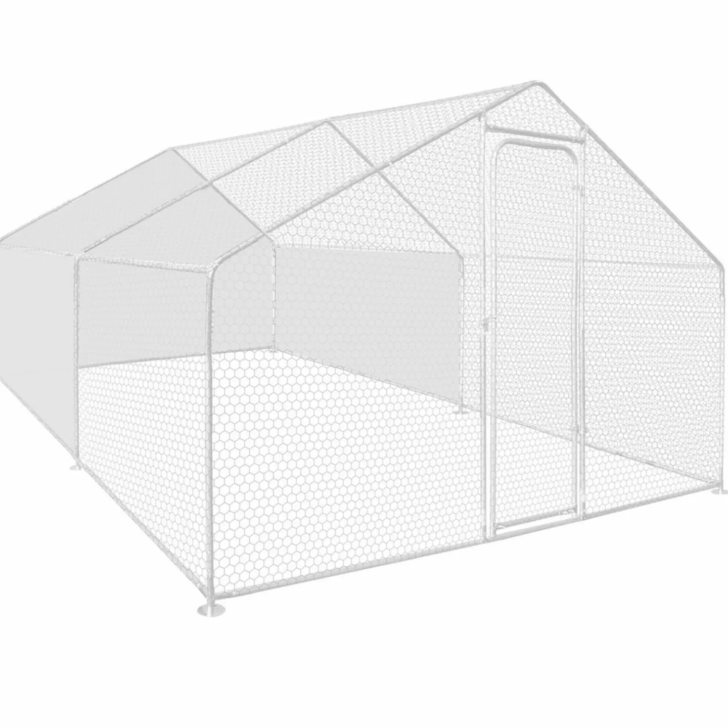 Bâches waterproof pour enclos poulaillers blanches 150 gr 1 arrière + 2 côtés*IDMarket Hot