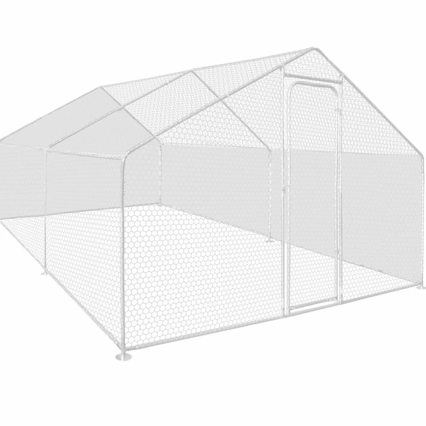 Bâches waterproof pour enclos poulaillers blanches 150 gr 1 arrière + 2 côtés*IDMarket Hot