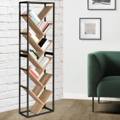Bibliothèque arbre style industriel bois et métal 10 niveaux*IDMarket Discount