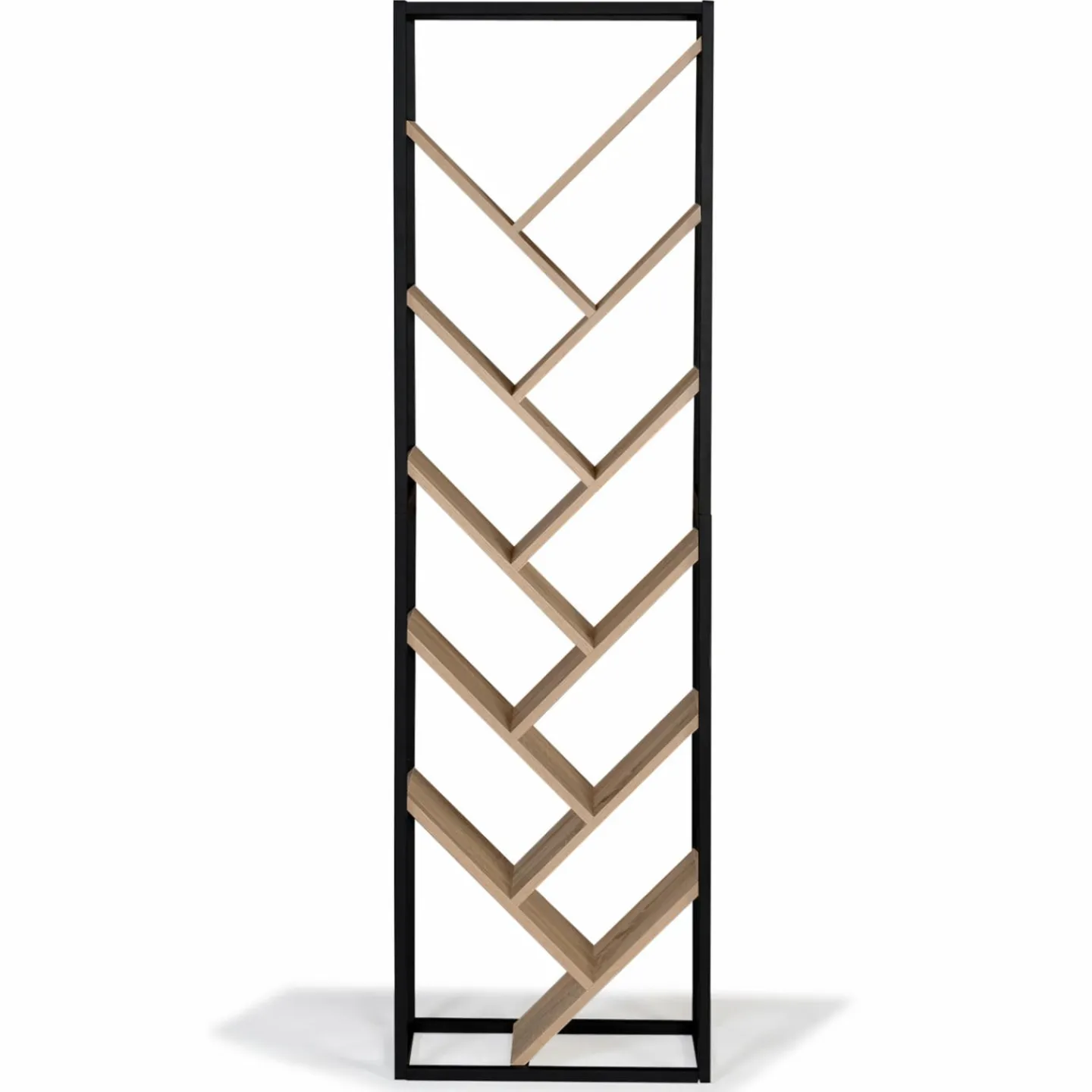 Bibliothèque arbre style industriel bois et métal 10 niveaux*IDMarket Discount