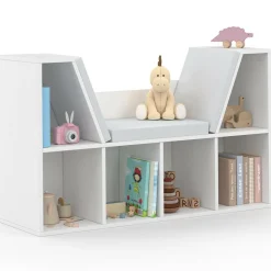 Bibliothèque banc blanche 6 cases*IDMarket Discount