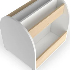 Bibliothèque enfant sur roulettes hêtre et blanc*IDMarket Online