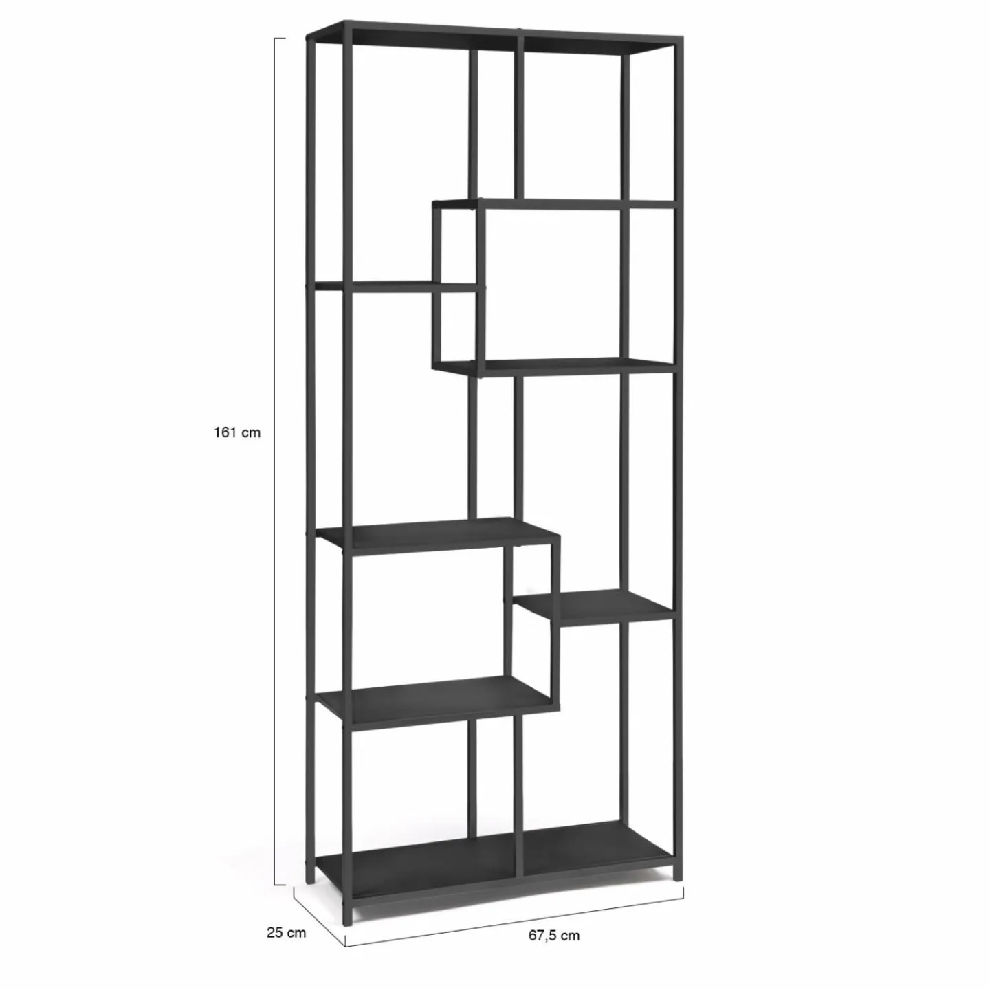 Bibliothèque industrielle métal noir mat*IDMarket Best